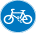 A picture of a bicycle inside a blue circle